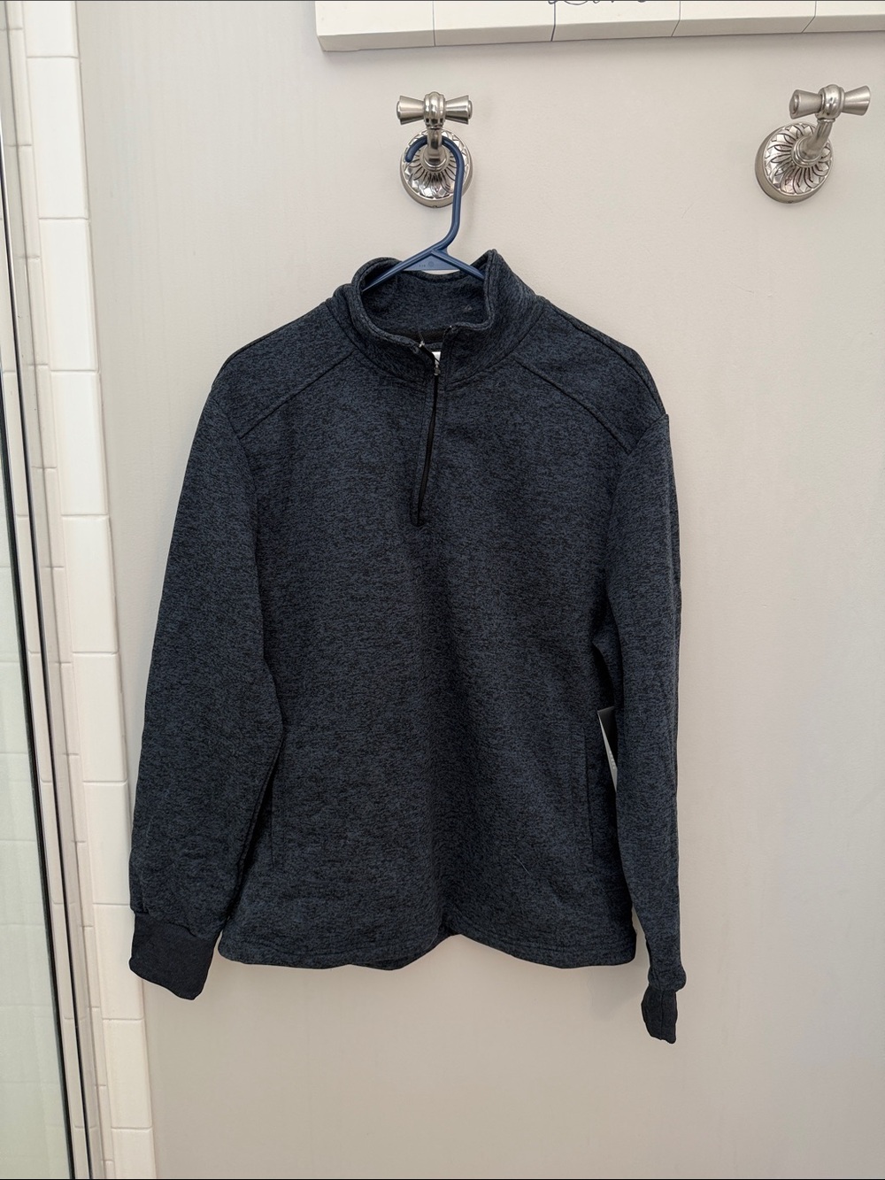 Men's Quarter-Zip Pullover Sweater - Dark blueishGray